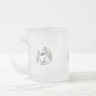 HORSE GLASS FROSTED GLASS COFFEE MUG