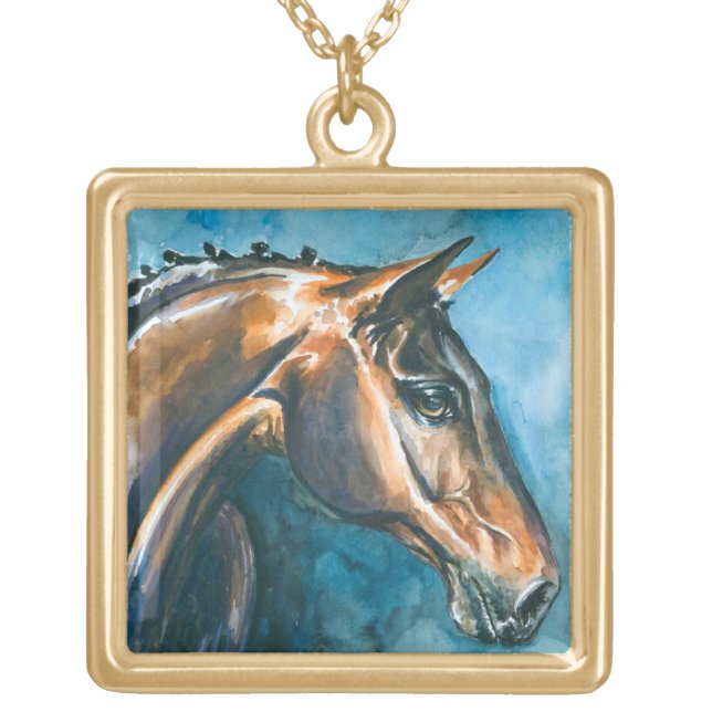 Horse Gold Plated Necklace (Front)