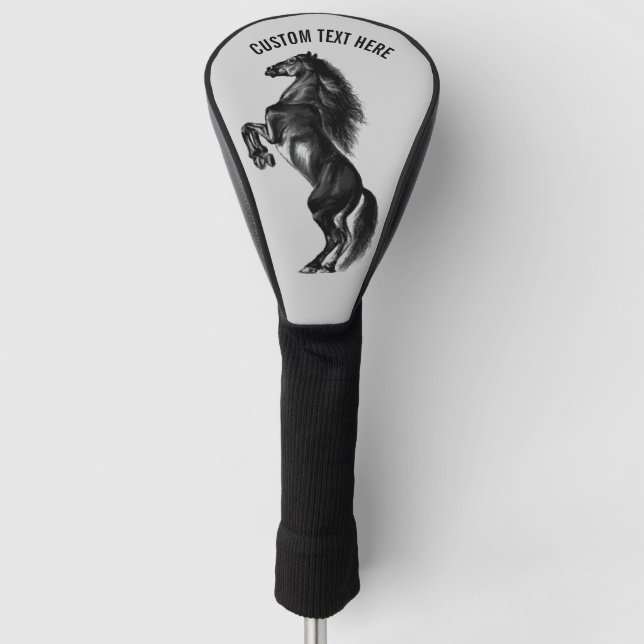 Horse Golf Head Cover Custom Text and Colors (Front)