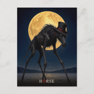 Horse Gothic Top Hat gothic Surreal Postcard