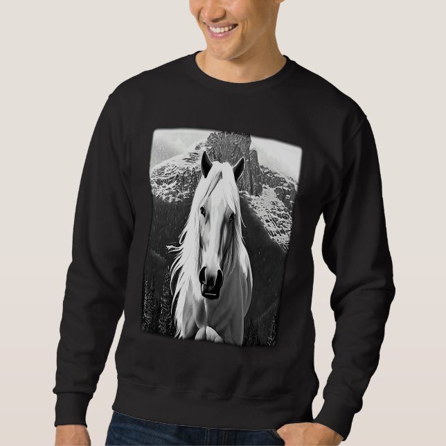 Horse graphic animal motif riding a with print hor sweatshirt (Front)