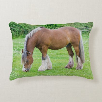 Horse Grazing Decorative Pillow