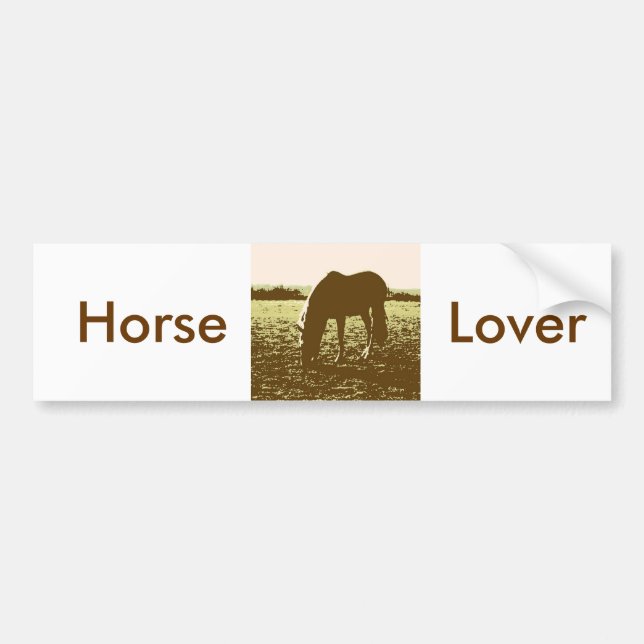 Horse Grazing Pop Art Bumper Sticker (Front)