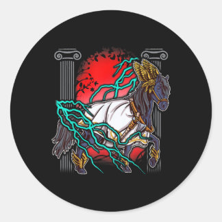 Horse Greek Myths Zeus Ancient Gods Equine Lightni Classic Round Sticker