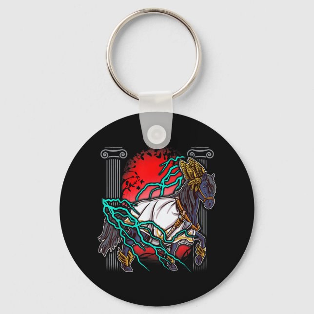 Horse Greek Myths Zeus Ancient Gods Equine Lightni Keychain (Front)
