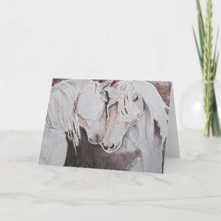 Horse Greeting Card- Peach/ Pink Blank Inside Card