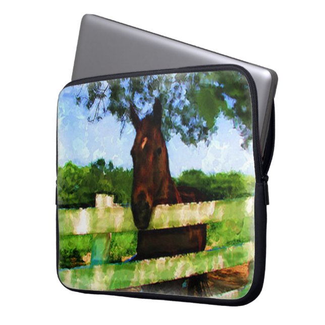 Horse Greeting Laptop Sleeve (Front Left)