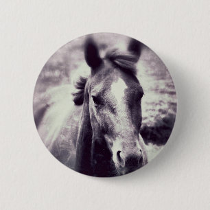 Horse Grunge Button