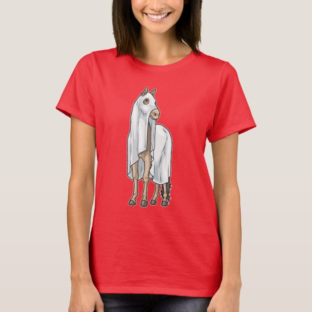Horse Halloween Ghost T-Shirt (Front)