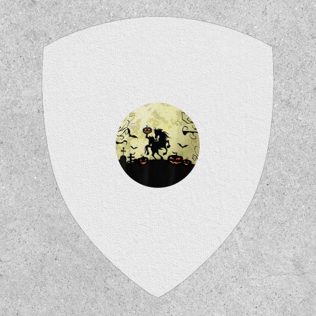 horse halloween headless horseman Pumpkin and moon Patch (Front)