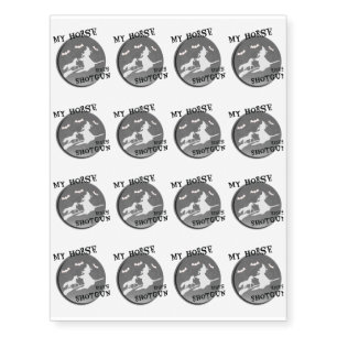 Horse Halloween My Dog Rides Shotgun Temporary Tattoos