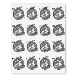 Horse Halloween My Dog Rides Shotgun Temporary Tattoos