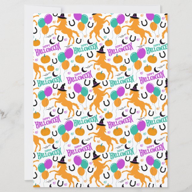 Horse Halloween Scrapbook Paper (Front)