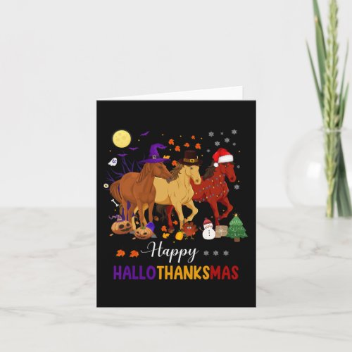 Horse Halloween Thanksgiving Christmas Happy Hallo Card