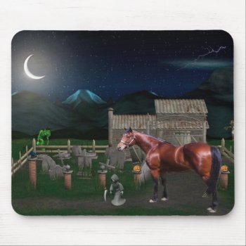 Horse Halloween With Ghoul Friends Mousepad by horsesense at Zazzle