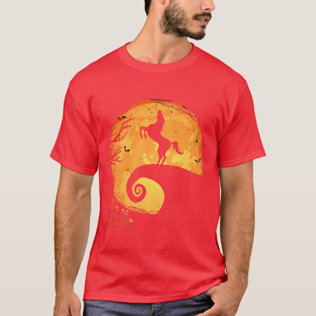 Horse Halloweenee Funny Women Men girl T-Shirt (Front)