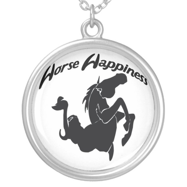 Horse Happiness Silver Necklace (Front)