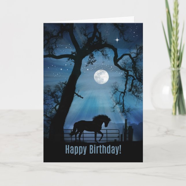 Horse Happy Birthday Card, Wishes Come True Card (Front)