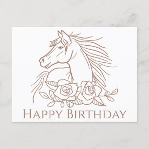 Horse Happy Birthday Pony Equestrian Horses Postcard