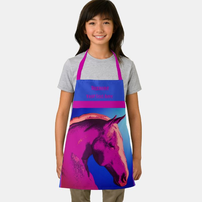 Horse Head Abstract Colors  Personalized Apron (Insitu)