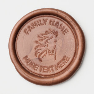 Horse Head and Editable Text Wax Seal Sticker