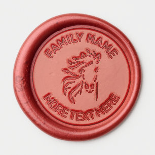 Horse Head and Text Wine Red Wax Seal Sticker