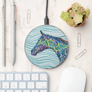 Horse Head Art Blue Phone Charger