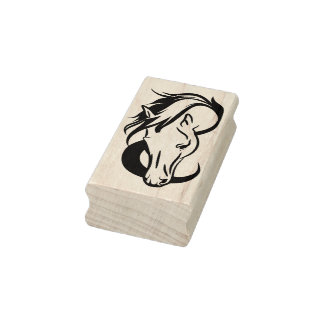 horse head art stamp