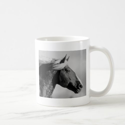 Horse Head Black  White Coffee Mug