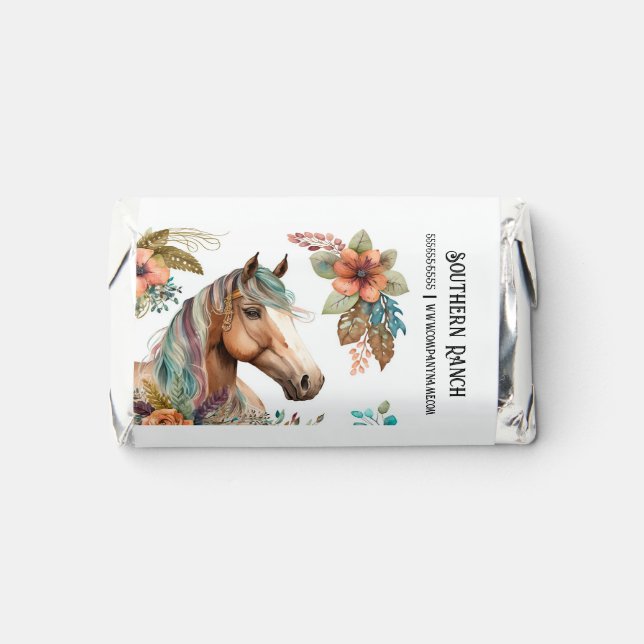 Horse head boho fall flowers western ranch hershey's miniatures (Front)