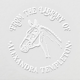 Horse Head Braided Mane Library Book Name Embosser