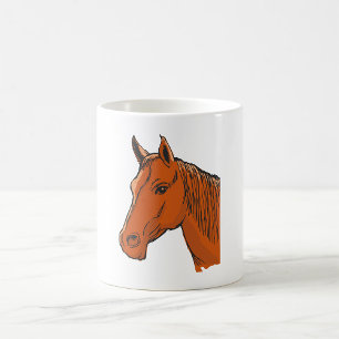 Horse Head Brown Farm Animal Coffee Mug
