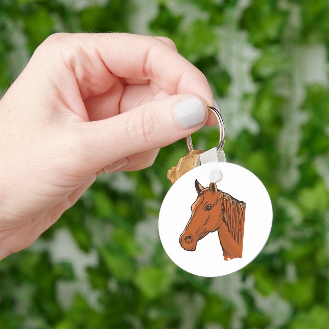 Horse Head Brown Farm Animal Keychain (Creator Uploaded)