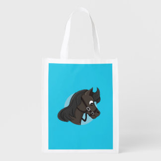 Horse head cartoon grocery bag