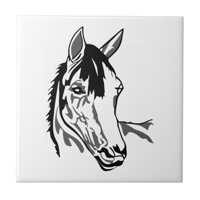 Horse head ceramic tile (Front)