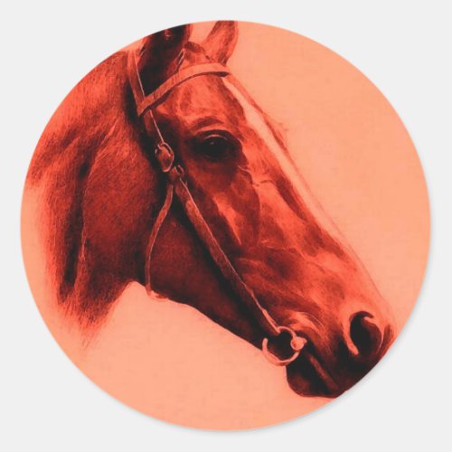 Horse Head Classic Round Sticker