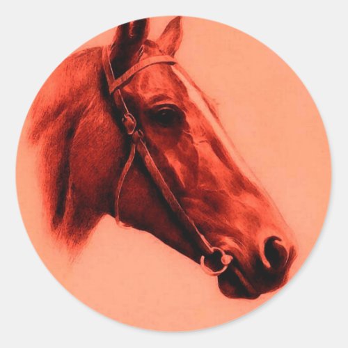 Horse Head Classic Round Sticker