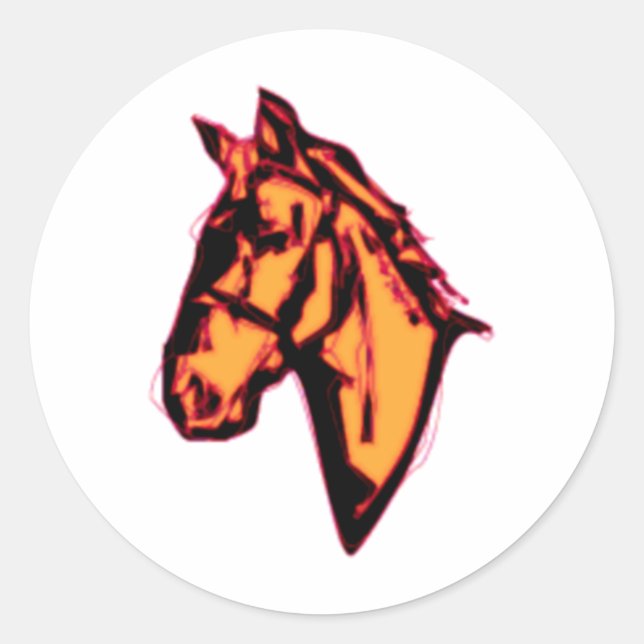 Horse Head Classic Round Sticker (Front)