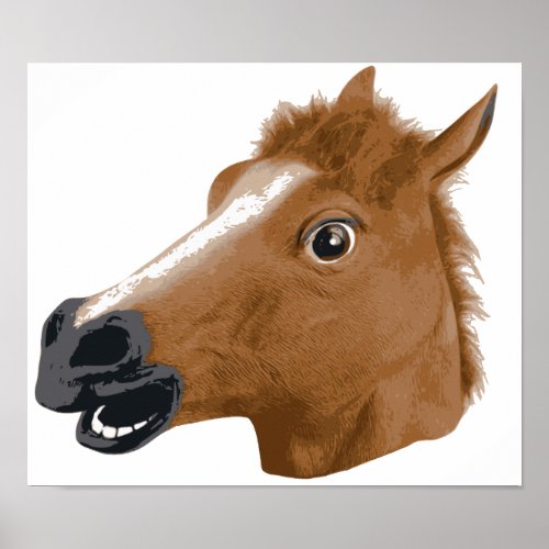 Horse Head Creepy Mask Poster
