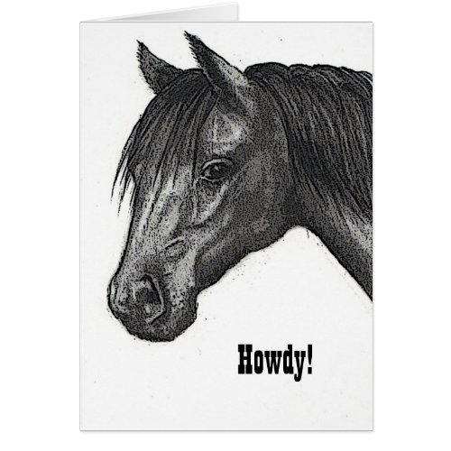 Horse Head Drawing Howdy Checking In