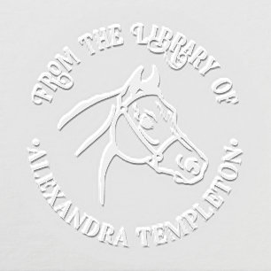 Horse Head “From the Library of” Book Name Embosser