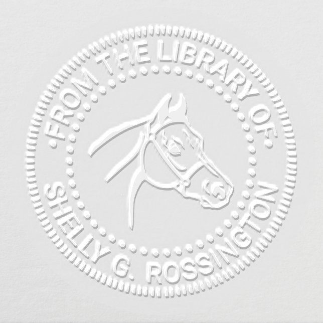 Horse Head “From the Library of” Book Name NT Embosser (Design)