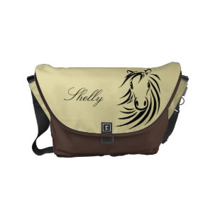 Horse Head Golden Rod Personalized Small Messenger Bag