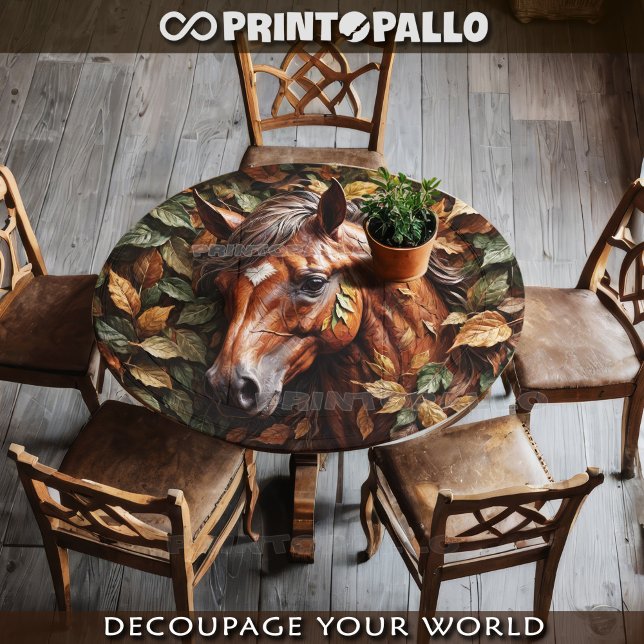 Horse head in autumn leaves tissue paper (Creator Uploaded)