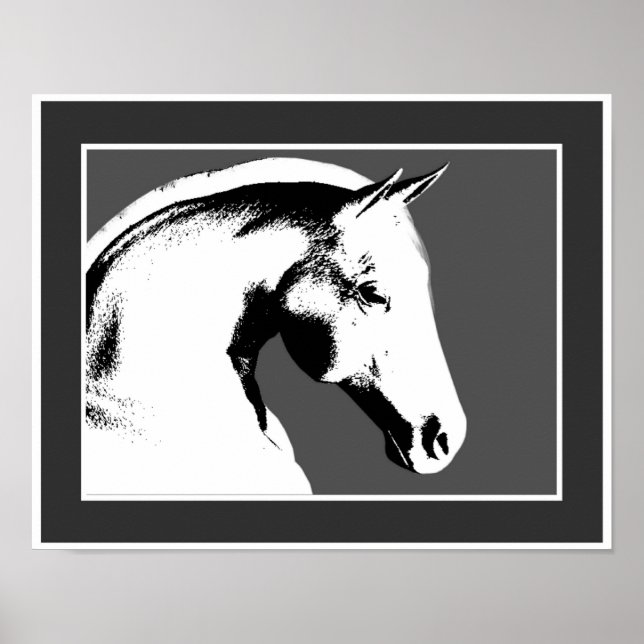 Horse Head In Black And White  Poster (Front)