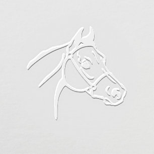 Horse Head Line Art NF Image Only No Text Embosser