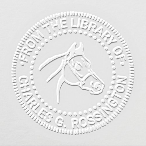 Horse Head Line Art NF Name Return Address Embosser