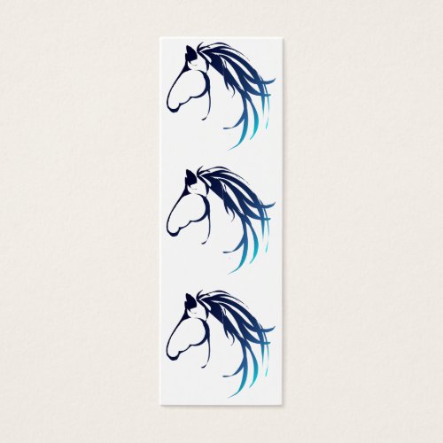 Horse Head Logo in shades of Blue BookMark