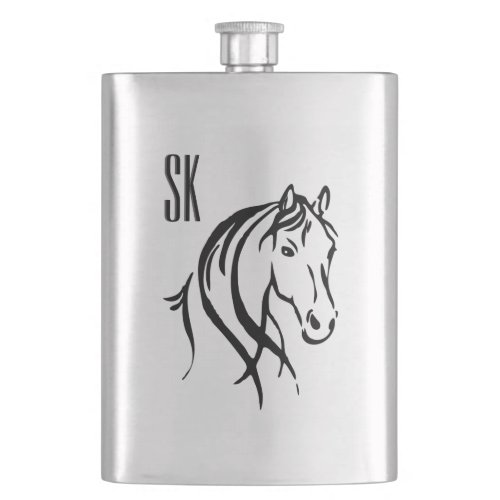 Horse Head Monogram Flask