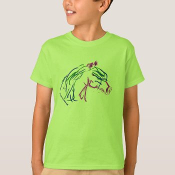Horse Head  Multi Colored  Youth T-shirt by Kingdomofhorses at Zazzle